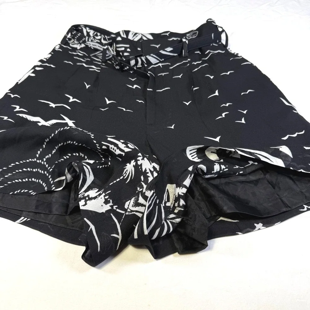 Ralph Lauren Purple Label Keri Beach Print Silk Gauze‎ Shorts Women's Size Small